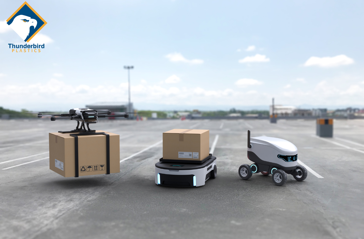 An image of a delivery drone holding a parcel, a delivery drone holding a parcel, and a self-driving vehicle with a blue sky in the background. Tags: Agricultural totes, Agricultural bins, Farm storage bins, Bulk agricultural containers, Heavy-duty farm totes, Reusable agricultural bins, Stackable agricultural totes for produce, Food-grade farm storage bins, Plastic totes for agricultural use, Ventilated harvest bins for farming, Durable bulk bins for fruits and vegetables, FDA-approved agricultural containers, Ventilated fruit bins for harvesting, Farm crates for produce transport, Agricultural storage solutions, Sustainable farm packaging, Buy agricultural totes near me, Wholesale farm bins for sale, Best bins for farming operations, Agricultural storage suppliers USA, Farm storage totes, Heavy-duty agricultural containers, Bulk farm produce bins, Reusable field totes, Agricultural transport bins, Large farm storage totes, Plastic farming bins, Harvest totes for farms, Ventilated fruit bins, Stackable vegetable bins, Orchard harvest crates, Vineyard harvest bins, Grape harvesting totes, Food-safe produce bins, Plastic agricultural totes, Wooden farm crates, Metal agricultural bins, Collapsible farm totes, Injection-molded produce bins, HDPE farm storage bins, Livestock feed storage bins, Agricultural transport containers, Farm seed storage bins, Dairy farm storage solutions, Poultry farm plastic totes, Grain storage containers for farms, Recyclable farm totes, Sustainable agricultural bins, Eco-friendly produce storage containers, BPA-free farm totes, Reusable farm produce bins, Bulk purchase agricultural bins, Wholesale farm totes, Commercial harvest crates, Industrial farming storage bins, Large-capacity farm bins for sale, Where to buy farm totes, Agricultural bins supplier near me, Best farm totes for harvest, Affordable agricultural containers.